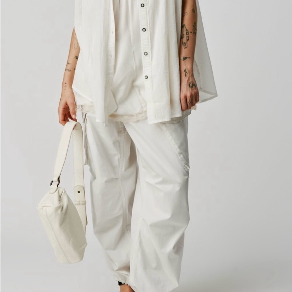 We the Free Float Away Shirt Free People NWT Size Large Optic White